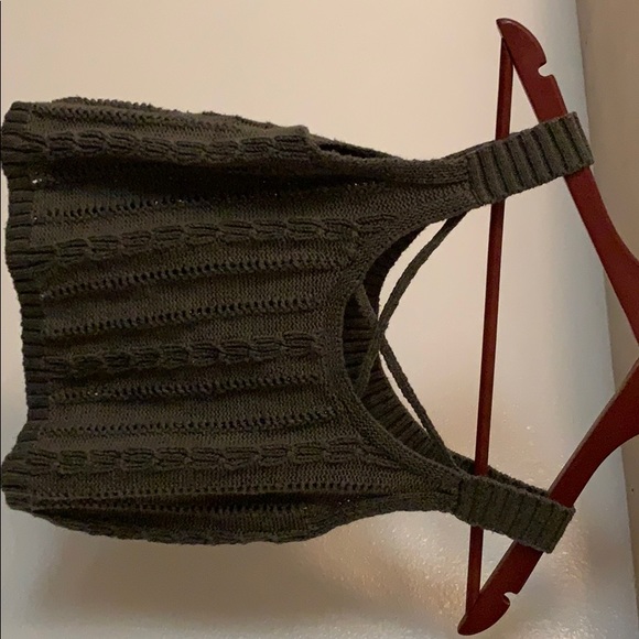 Hollister Tops - Hollister crochet green crop top